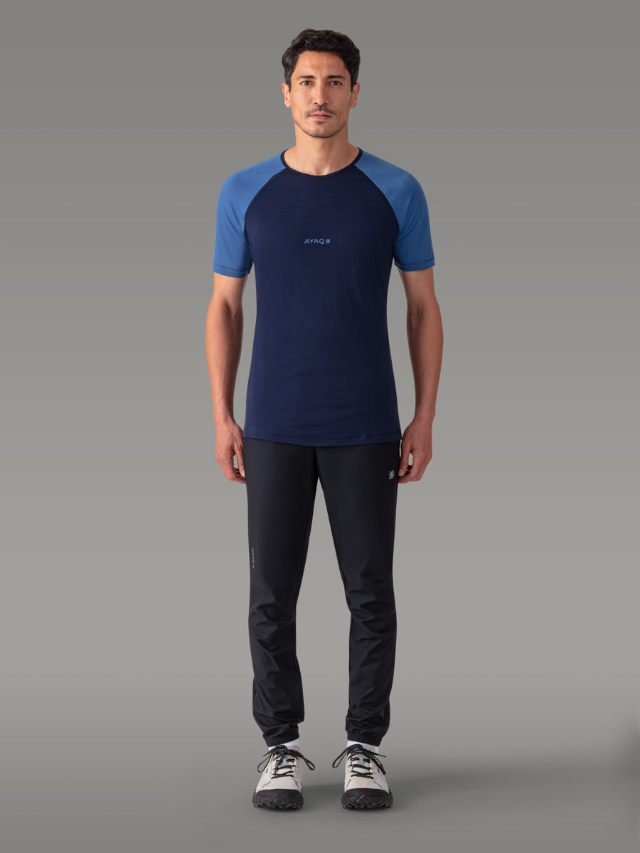 BIAFO 100% Merino T-shirt - color Blue Slate