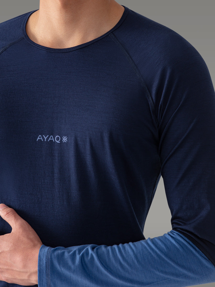 MEFONNA 100 % merino T-skjorte - coloris Blue Slate
