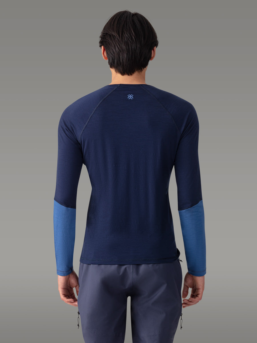 MEFONNA 100 % merino T-skjorte - coloris Blue Slate