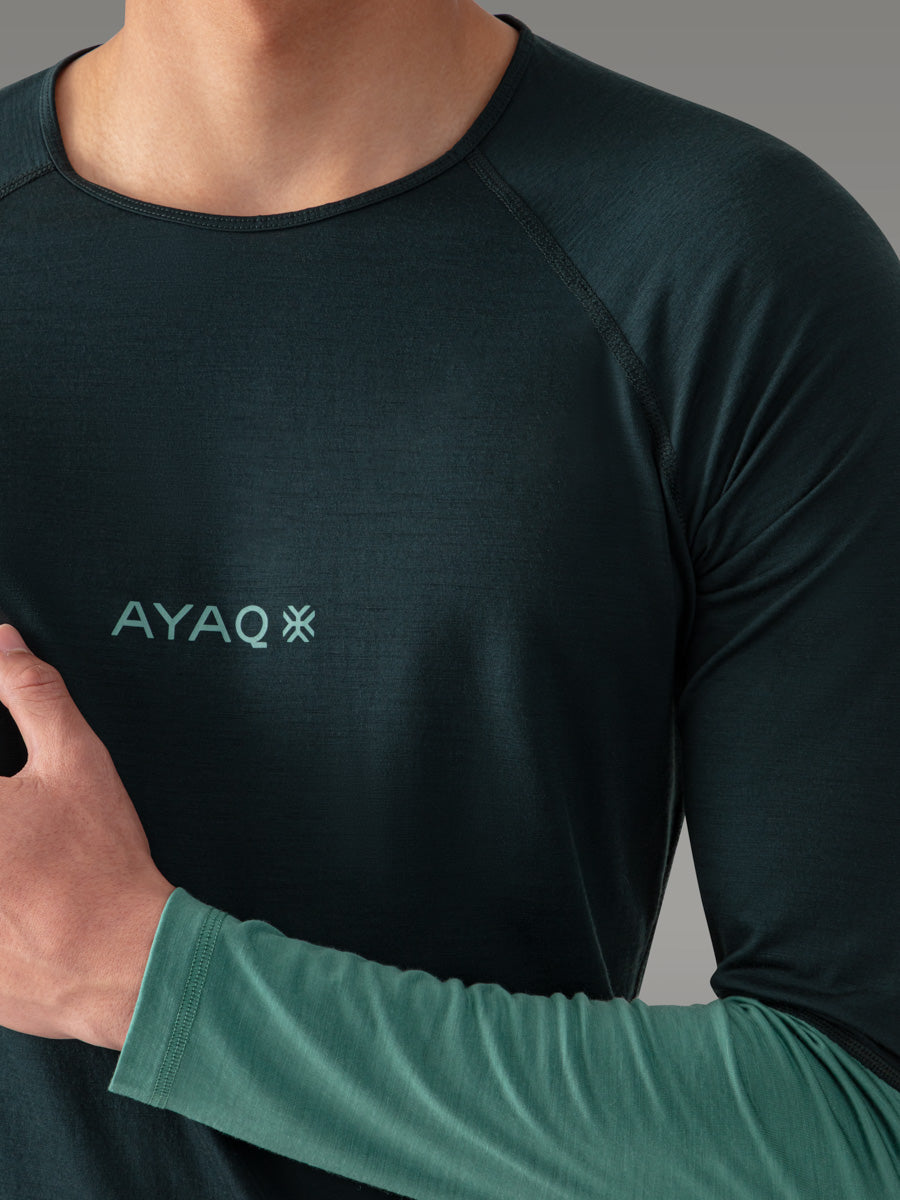 MEFONNA 100 % merino T-skjorte - coloris Deep Green