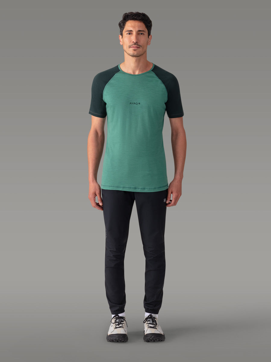 BIAFO 100% Merino T-shirt - color Lake Green