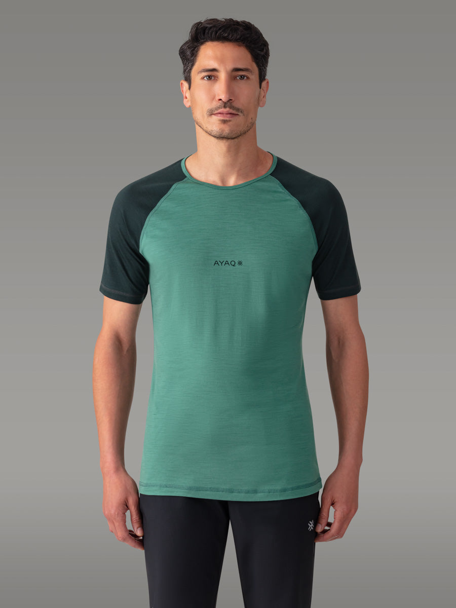 BIAFO 100% Merino T-shirt - color Lake Green