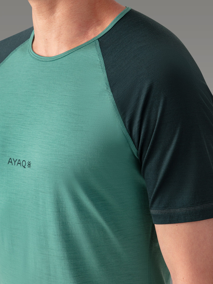 BIAFO 100% Merino T-shirt - color Lake Green