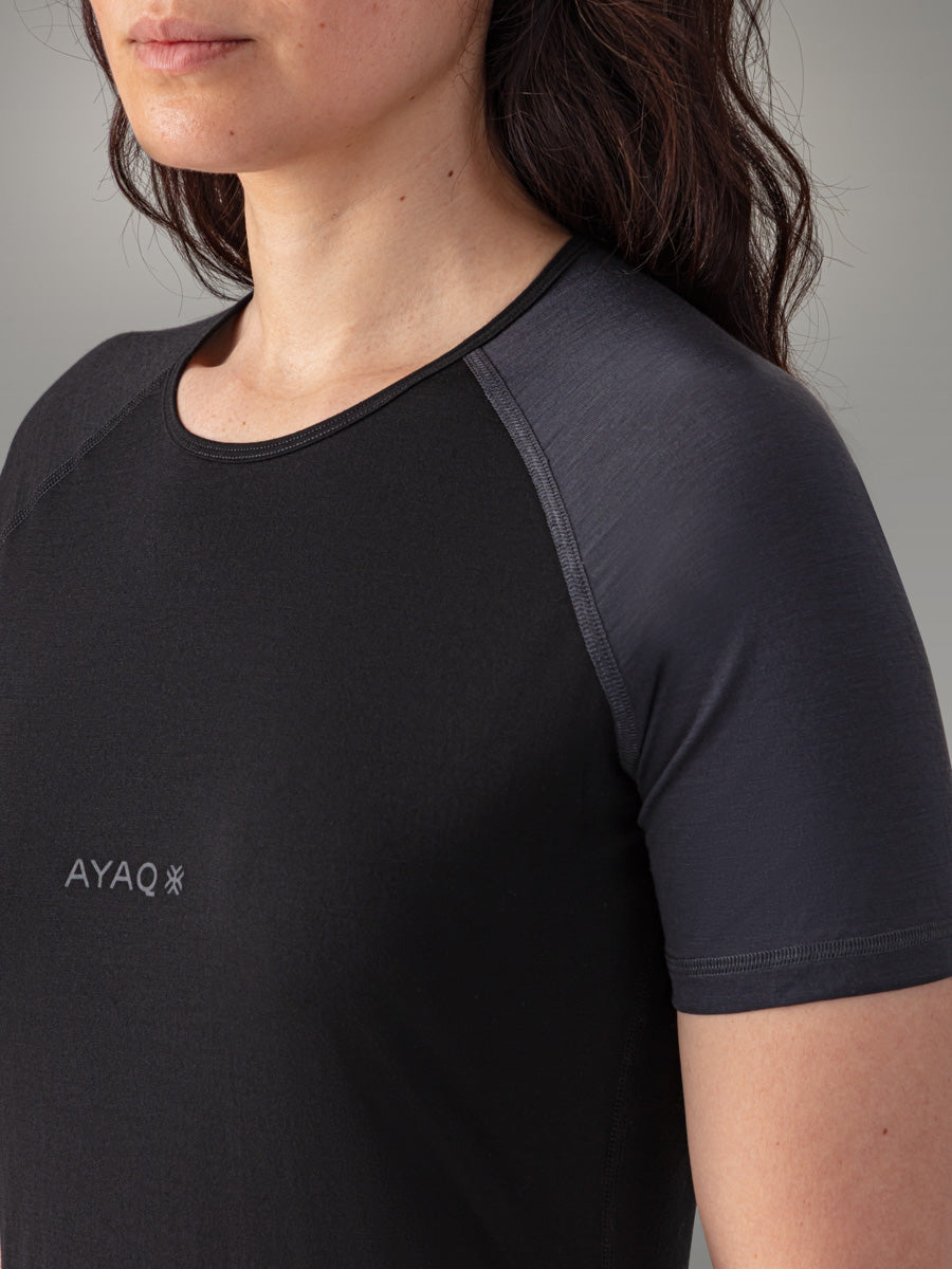 BIAFO 100% Merino T-shirt - color Black Storm