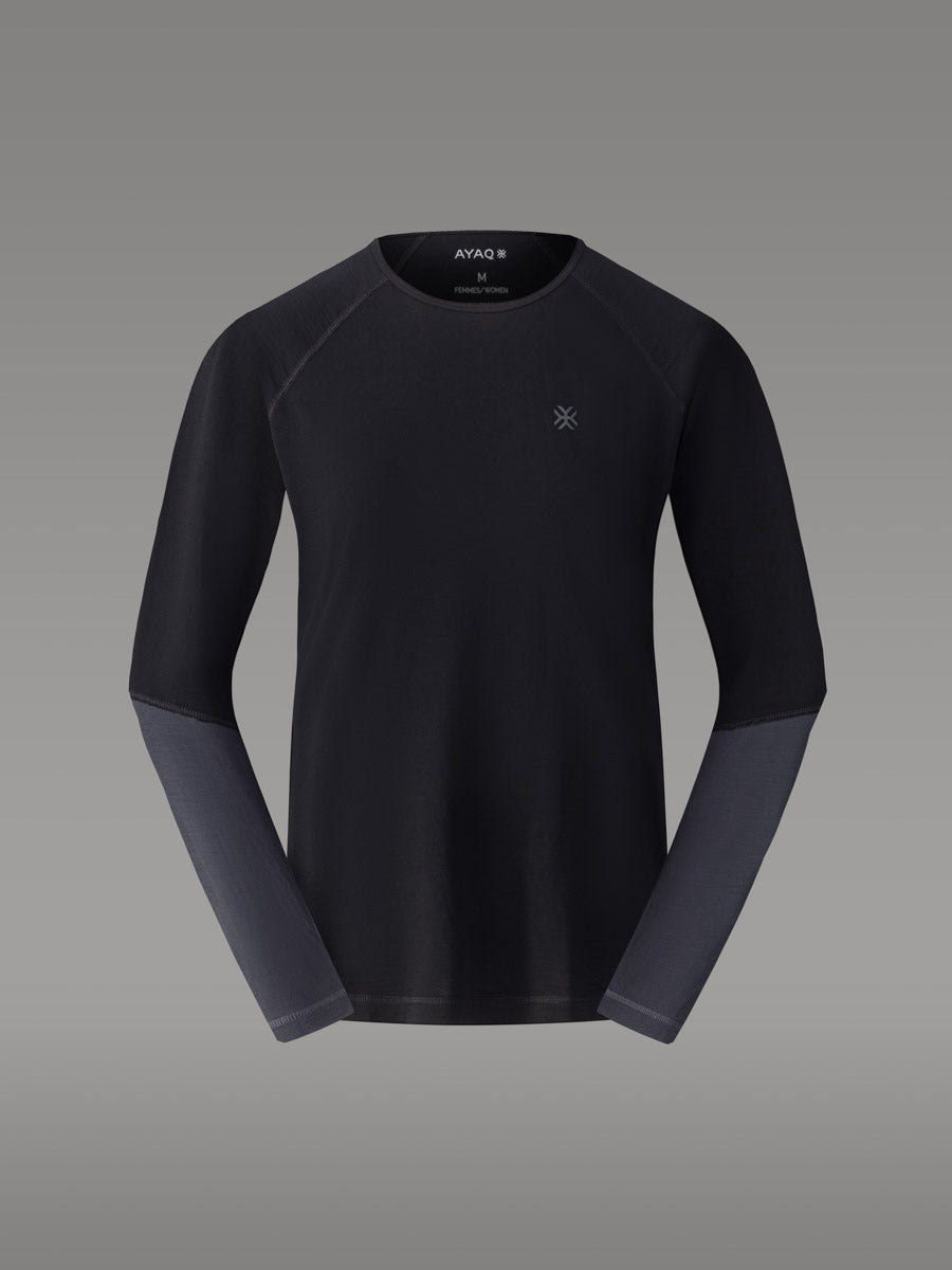 MEFONNA T-Shirt 100% Mérinos - coloris Black Storm