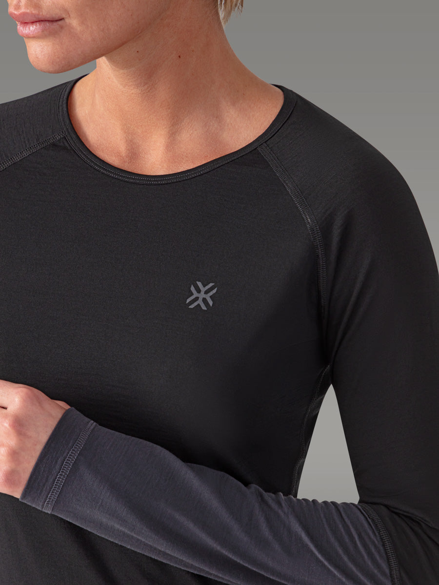 MEFONNA T-Shirt 100% Mérinos - coloris Black Storm