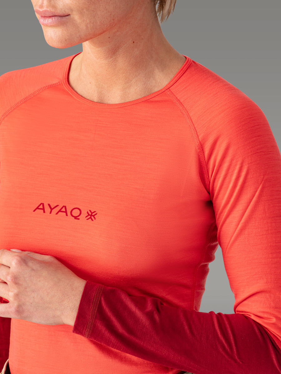 MEFONNA T-Shirt 100% Mérinos - coloris Orange Salmon