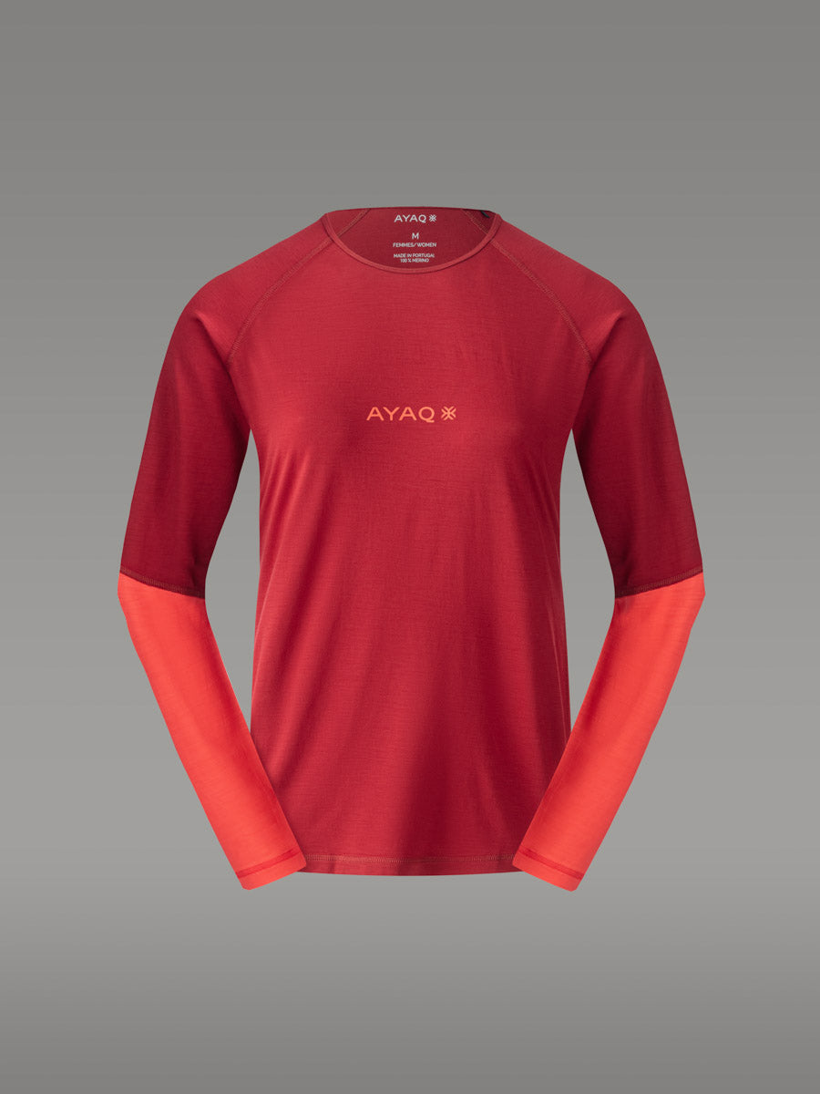 MEFONNA T-Shirt 100% Mérinos - coloris Red Sienna