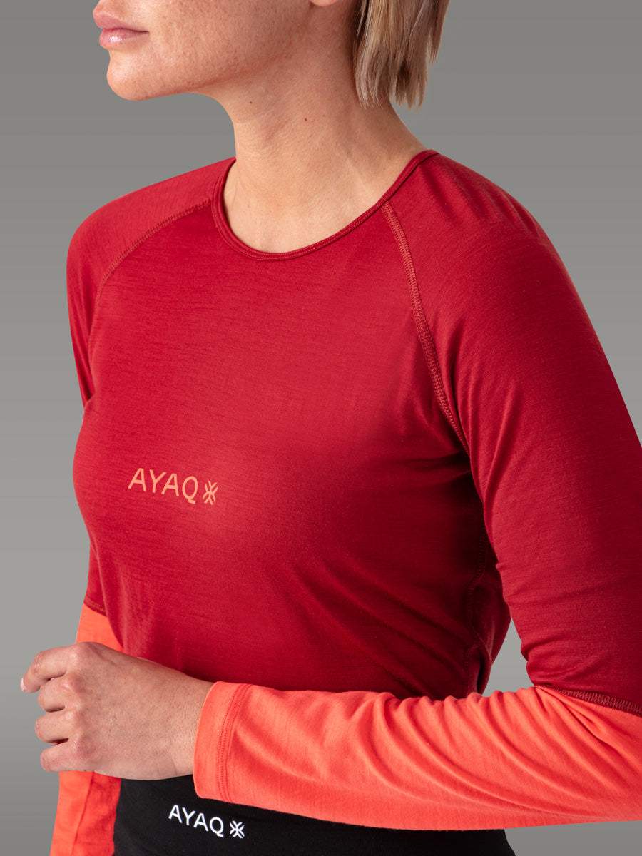 MEFONNA T-Shirt 100% Mérinos - coloris Red Sienna