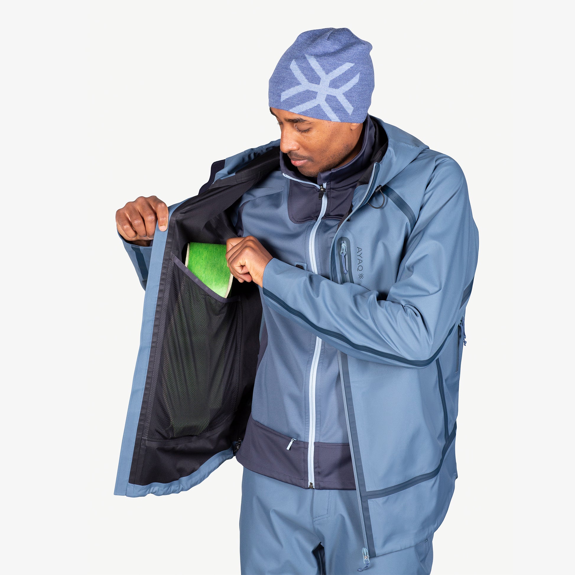 Tasche interne in rete della giacca LONAK Blue Slate