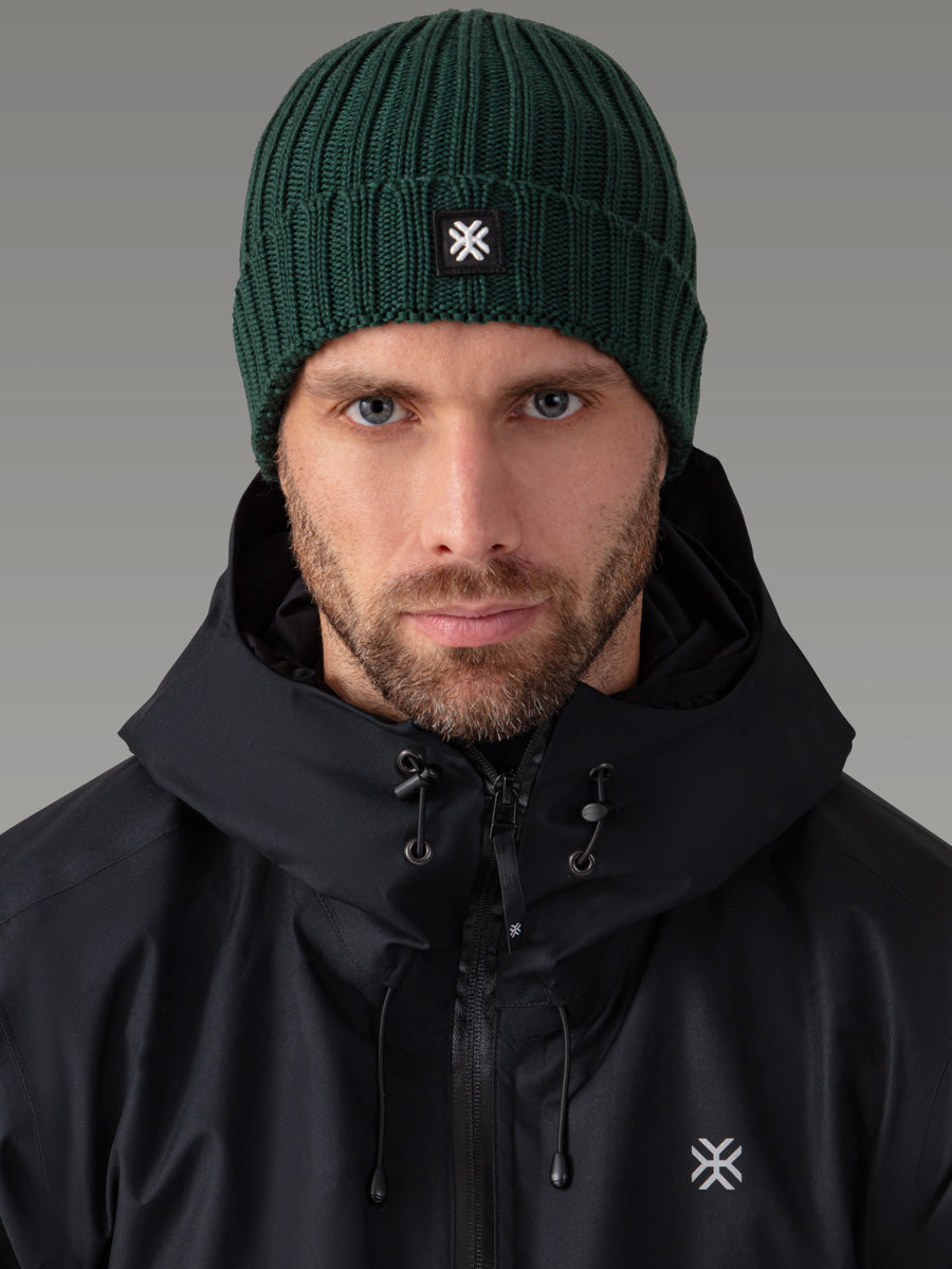 DAMMA Warme Mütze 100% Merino — Deep Green