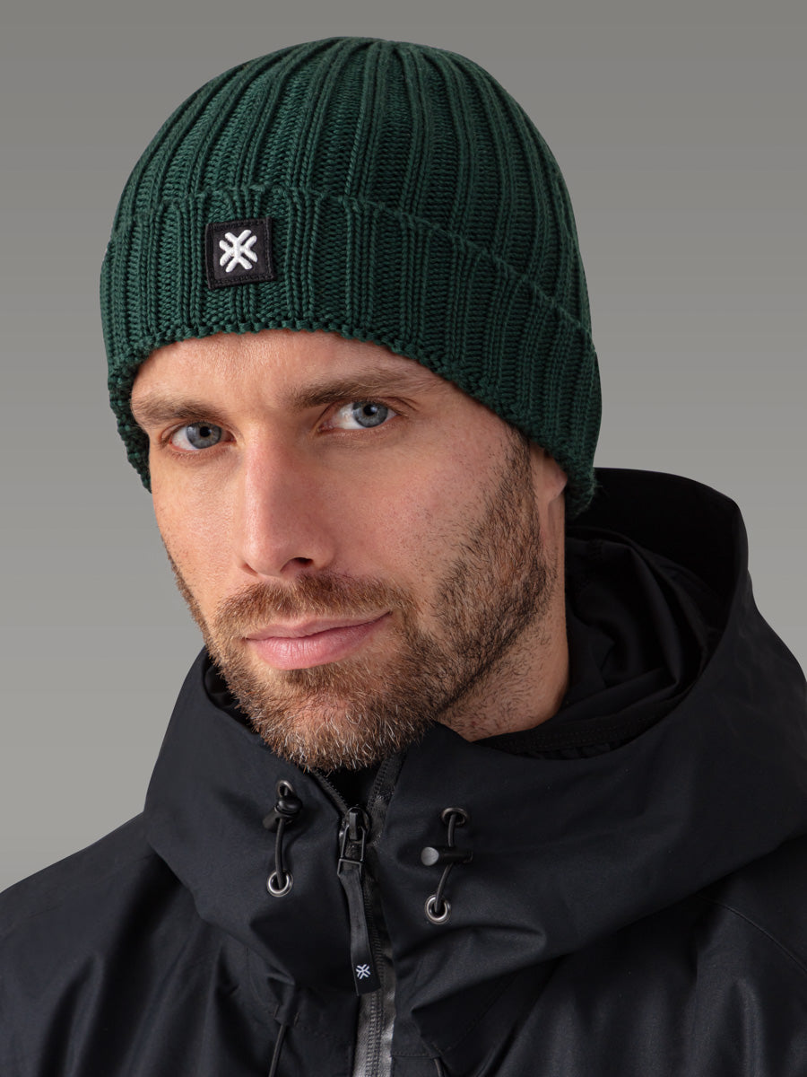 DAMMA Bonnet chaud 100% Mérinos — Deep Green