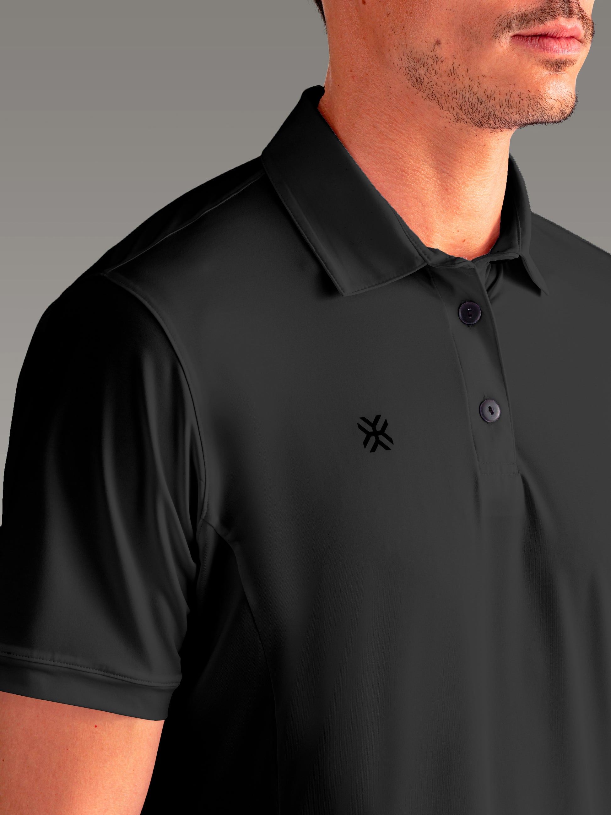 LAFFREY Lightweight Active Polo - color Black Storm

