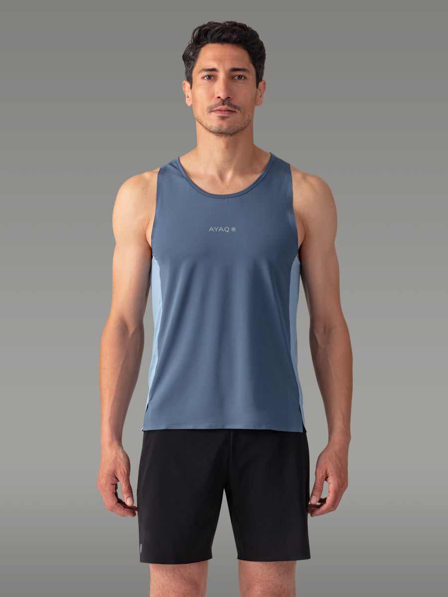 TENNO Trail-løpeundertrøye - coloris Blue Slate

