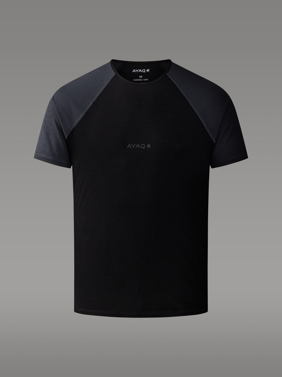BIAFO 100 % merino T-skjorte — Black Storm