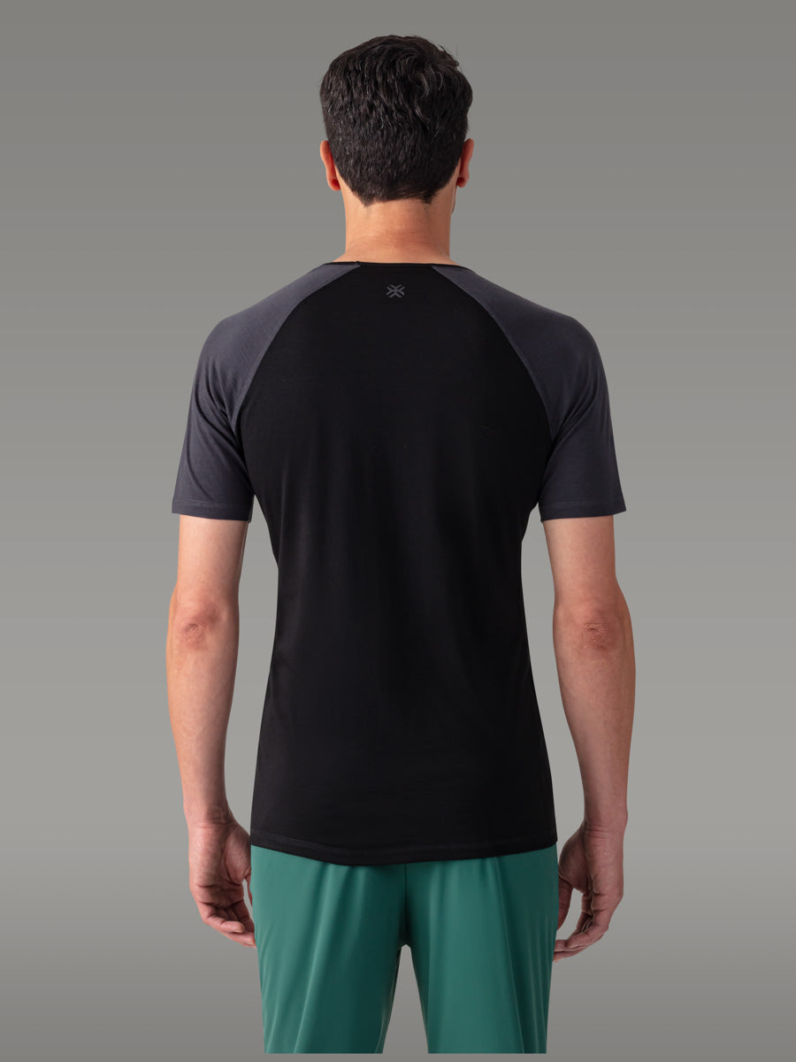 BIAFO 100 % merino T-skjorte — Black Storm