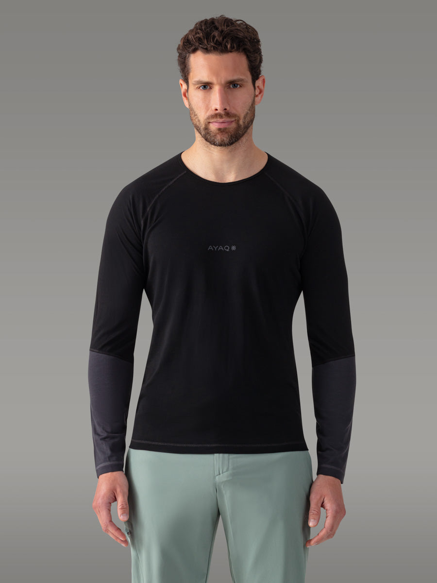 MEFONNA 100 % merino T-skjorte — Black Storm