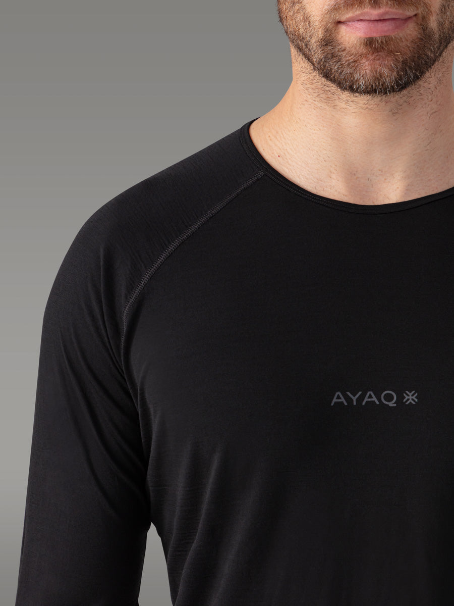 MEFONNA 100 % merino T-skjorte — Black Storm