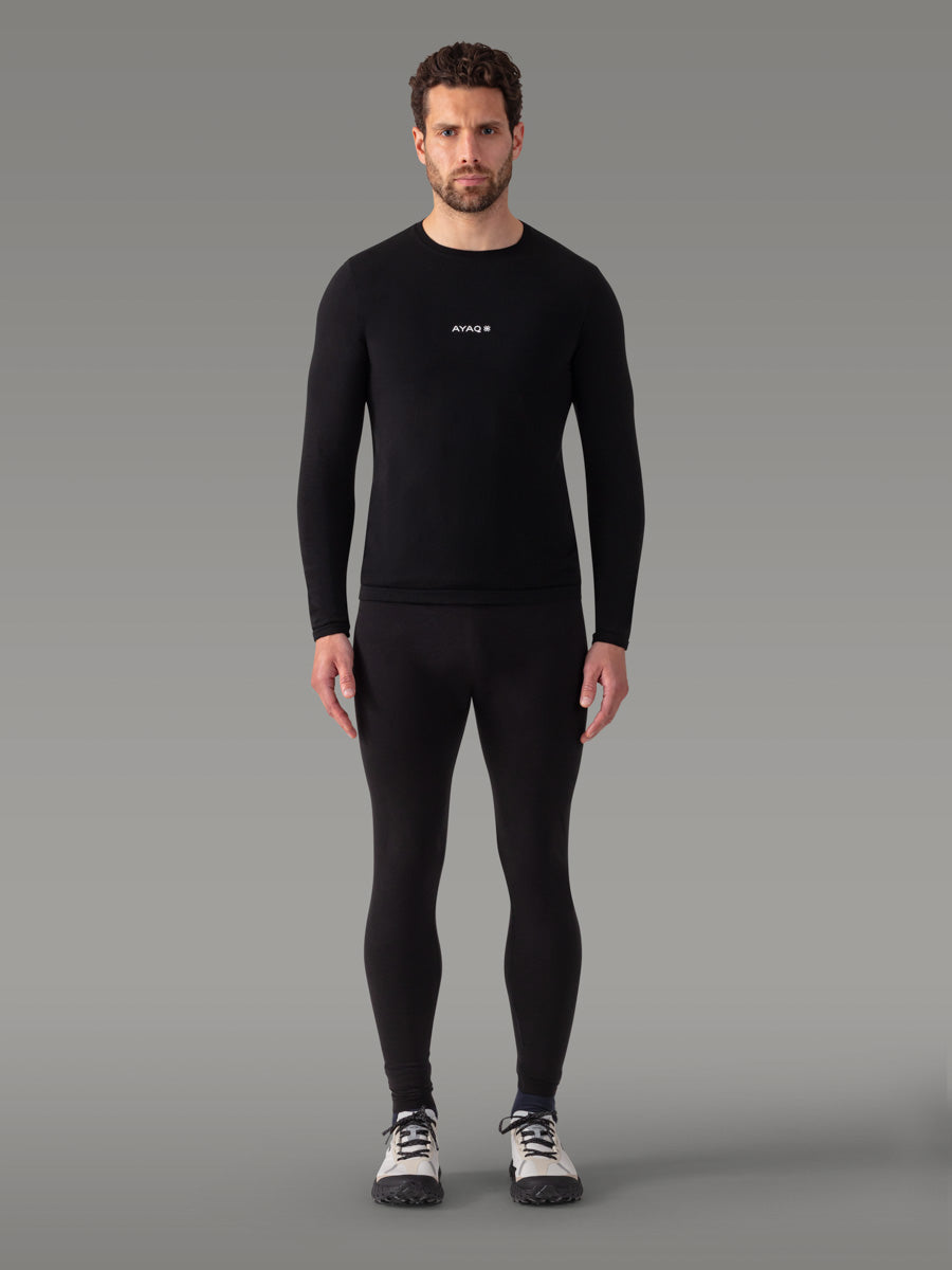 SHIRWALI メリノTシャツ 240g — Black Storm