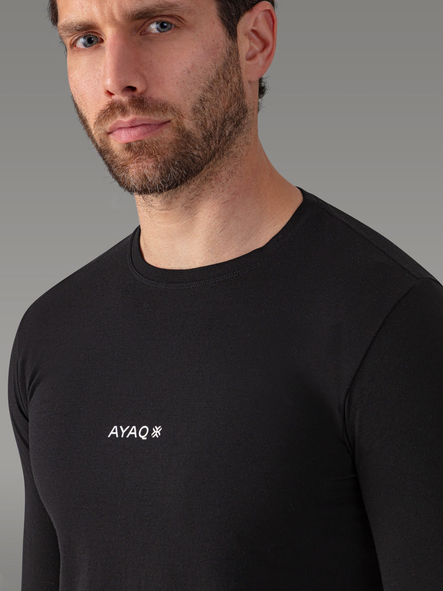 SHIRWALI メリノTシャツ 240g — Black Storm