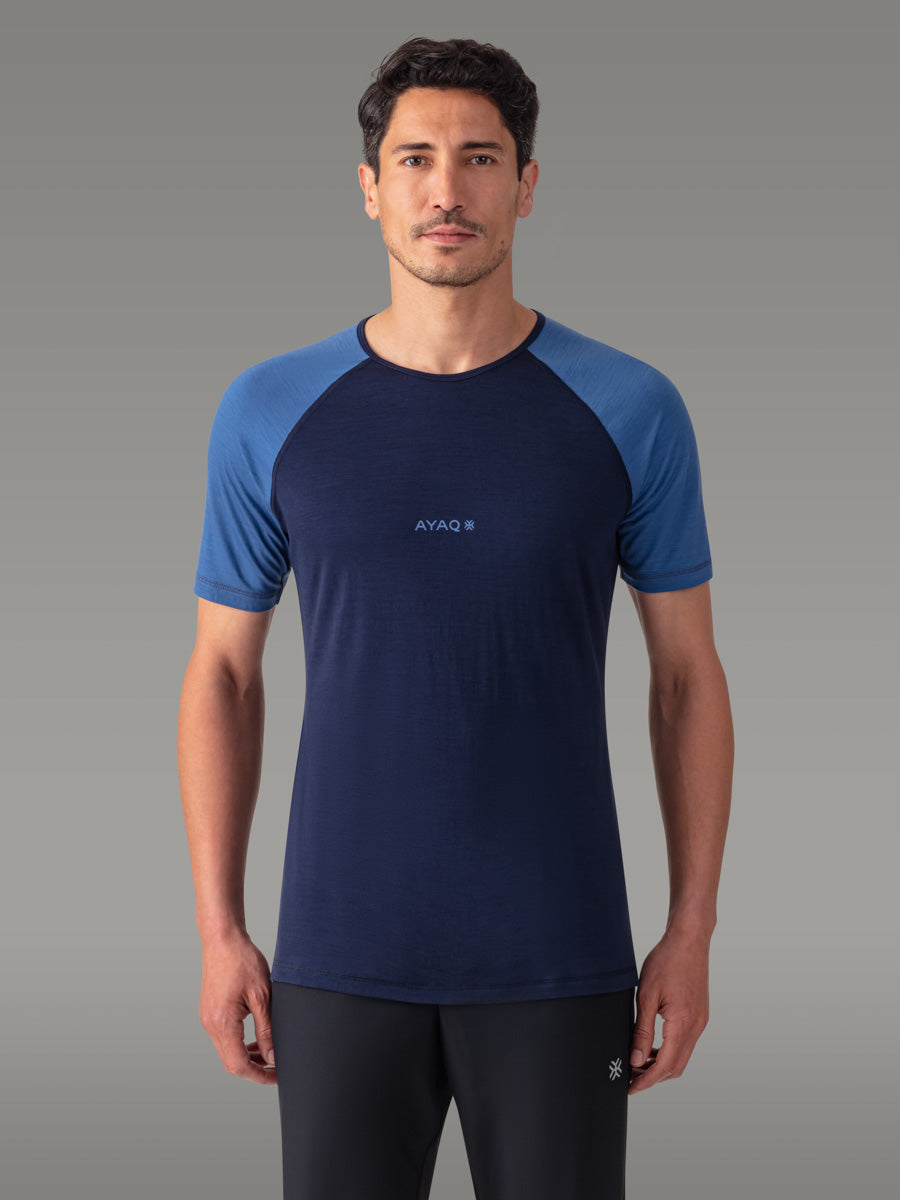 BIAFO 100 % merino T-skjorte — Blue Slate