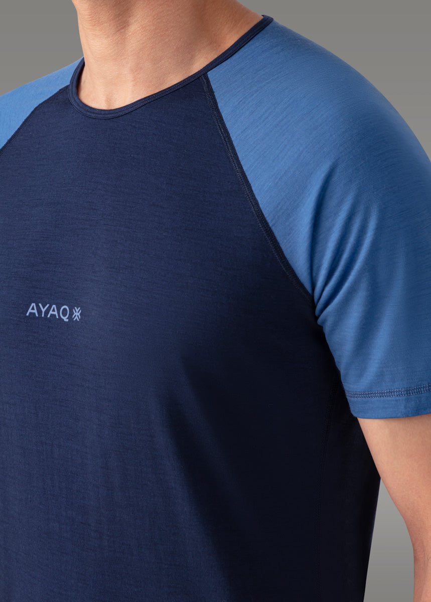 BIAFO 100 % merino T-skjorte — Blue Slate