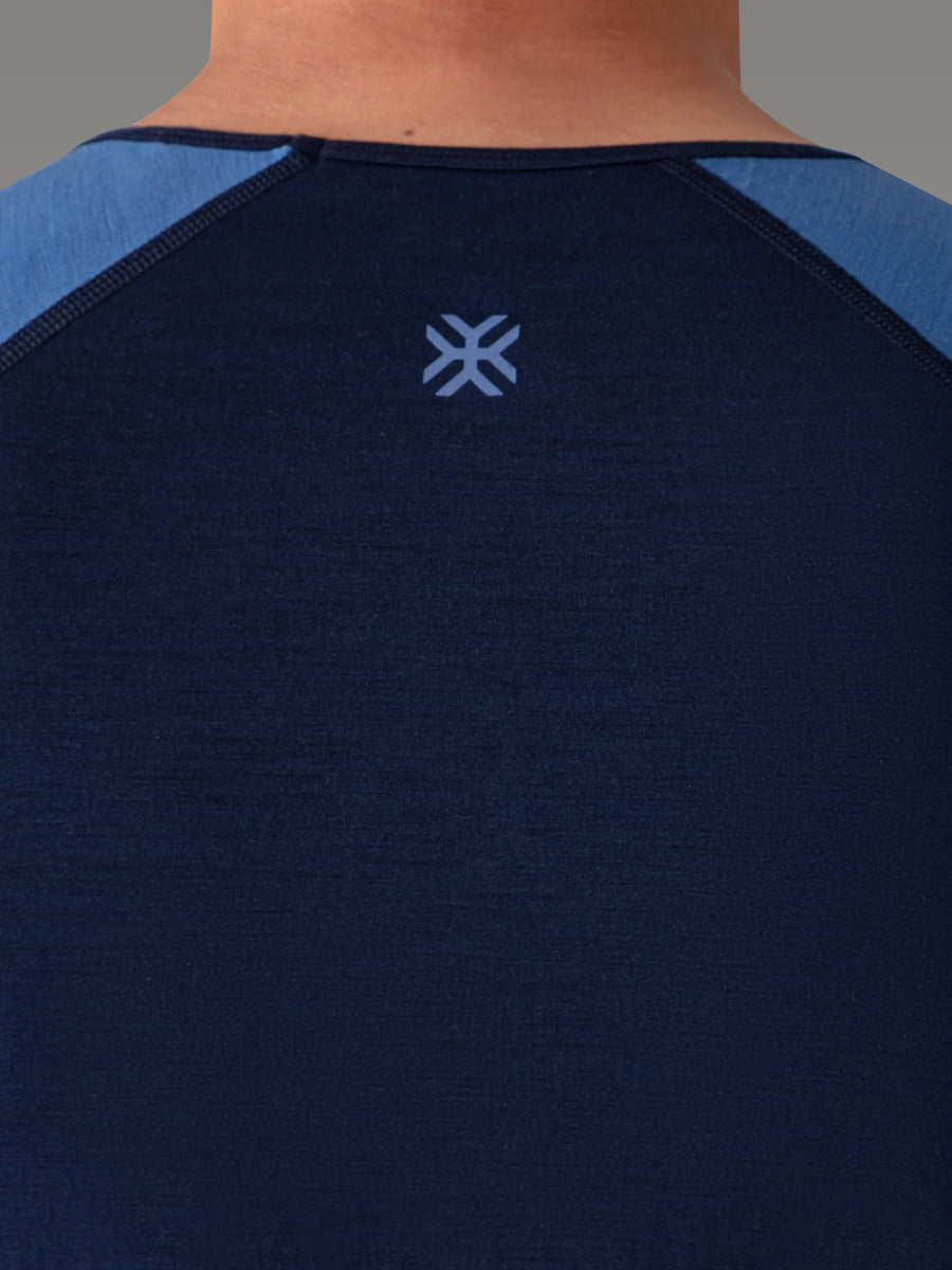 BIAFO 100 % merino T-skjorte — Blue Slate