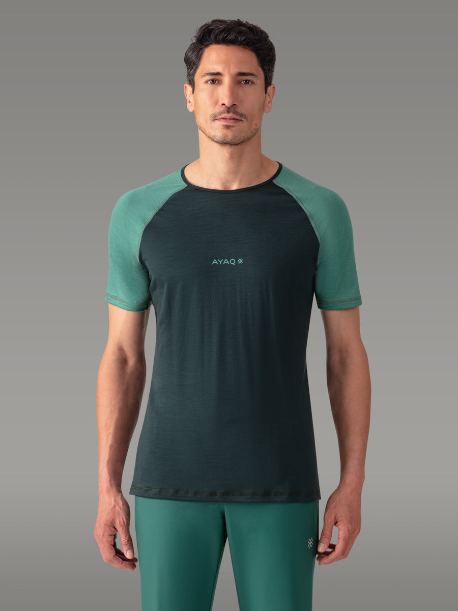 BIAFO Tシャツ 100% メリノ — Deep Green