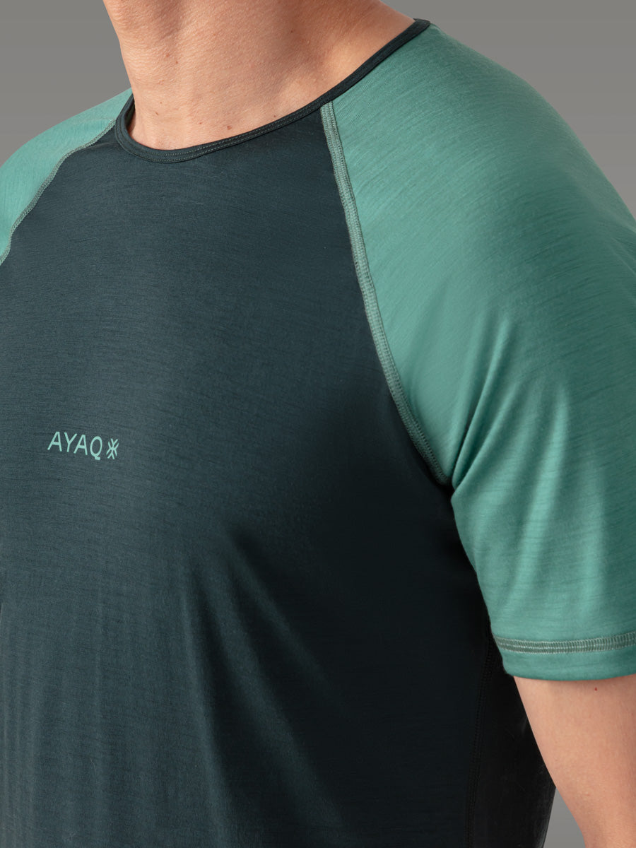 BIAFO Tシャツ 100% メリノ — Deep Green