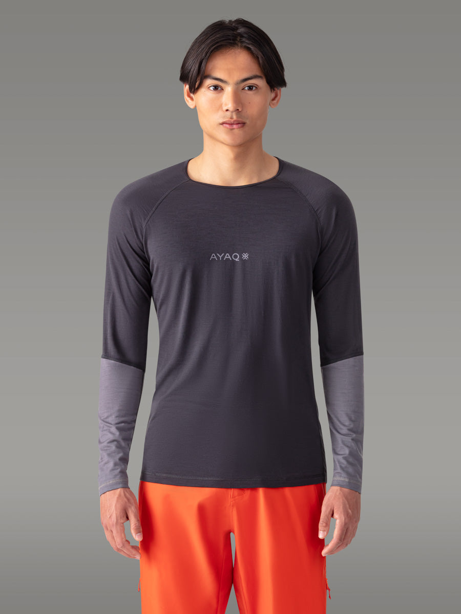 MEFONNA 100 % merino T-skjorte — Grey Dark