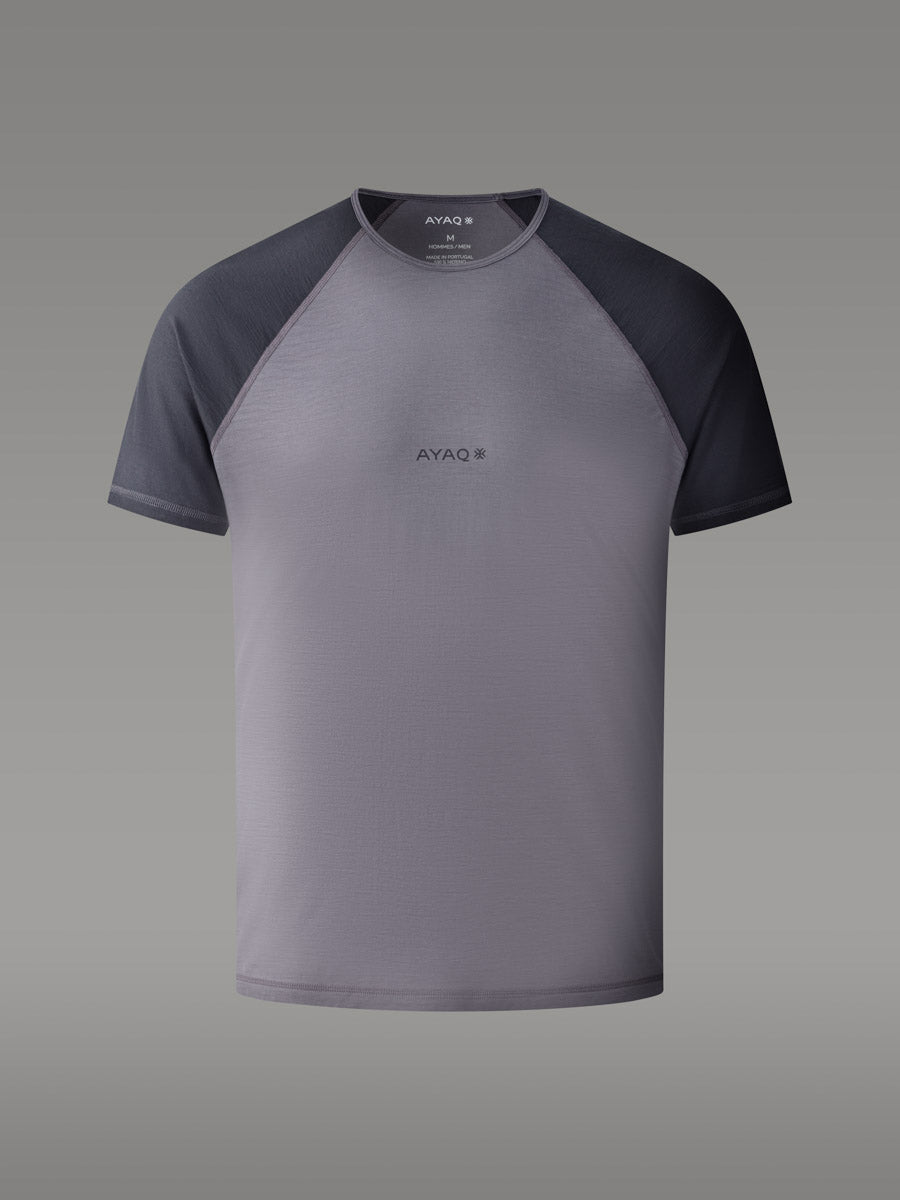 BIAFO Tシャツ 100% メリノ — Grey Volcano