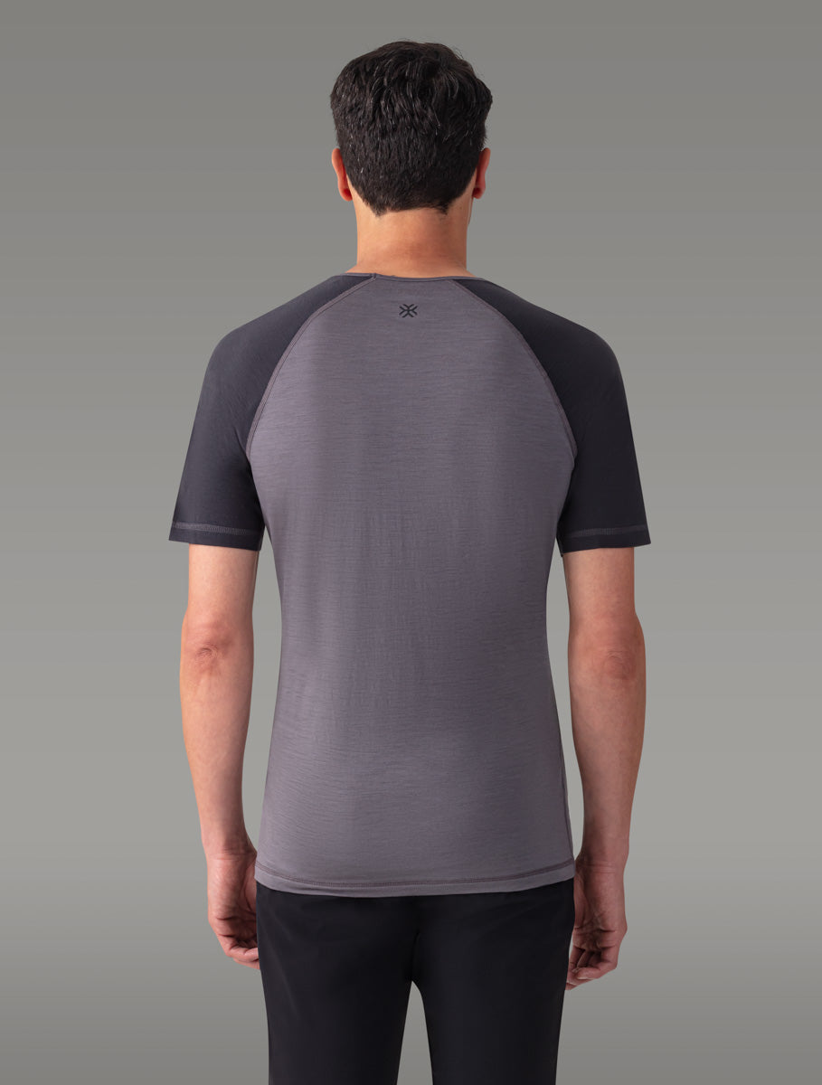 BIAFO 100 % merino T-skjorte — Grey Volcano