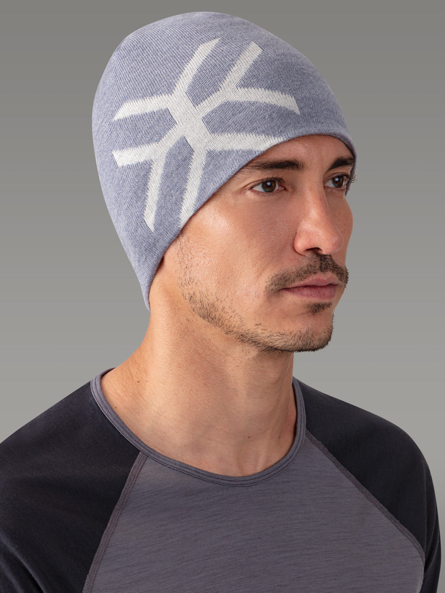 UPSALA 100% Merino Mütze — Grey Ice