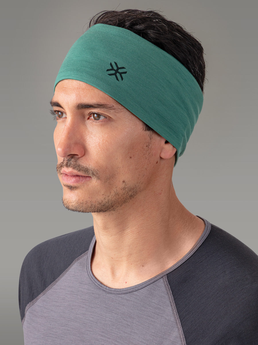 MANDRONE Stirnband 100 % Merino — Green Lake
