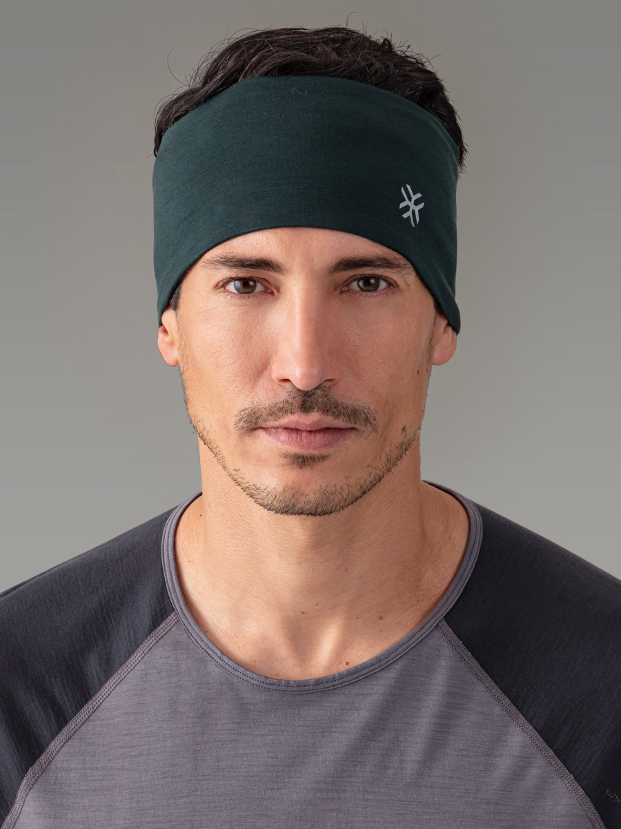 MANDRONE Bandeau 100% Mérinos — Deep Green