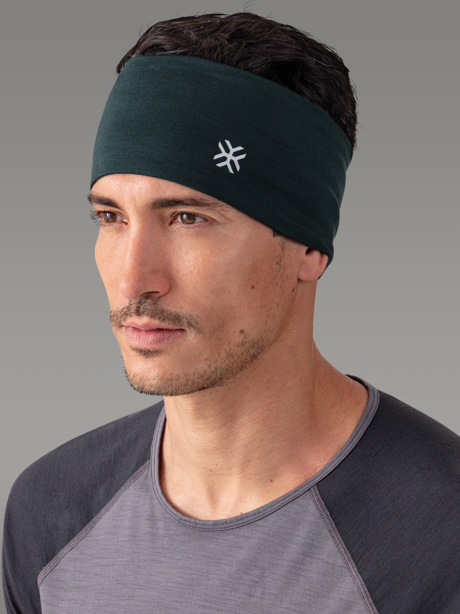MANDRONE Bandeau 100% Mérinos — Deep Green