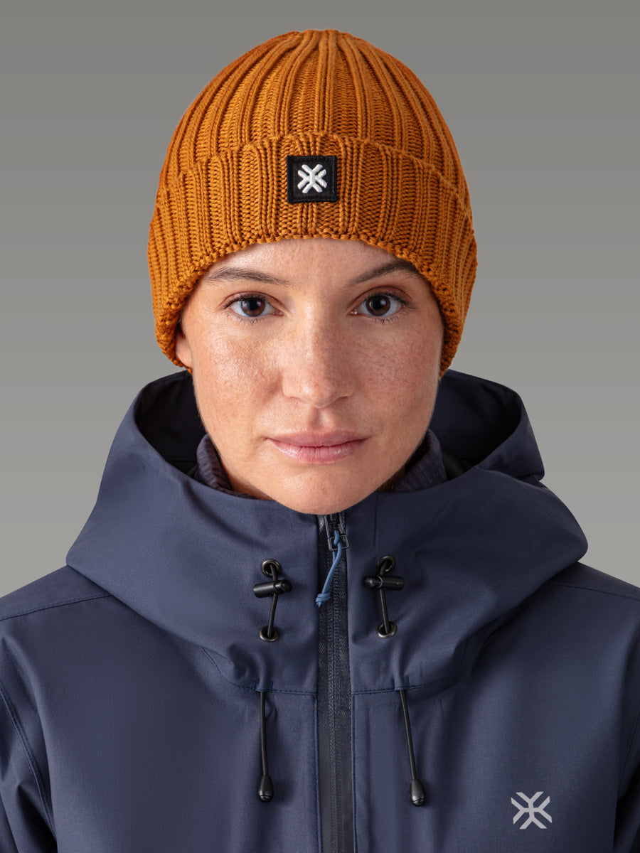DAMMA Bonnet chaud 100% Mérinos — Orange Bryce