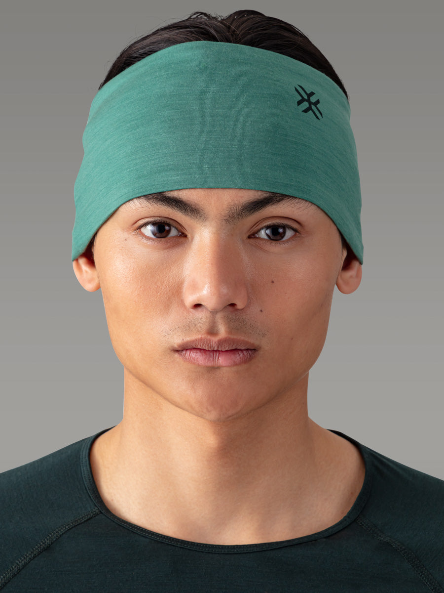 MANDRONE Stirnband 100 % Merino — Green Lake