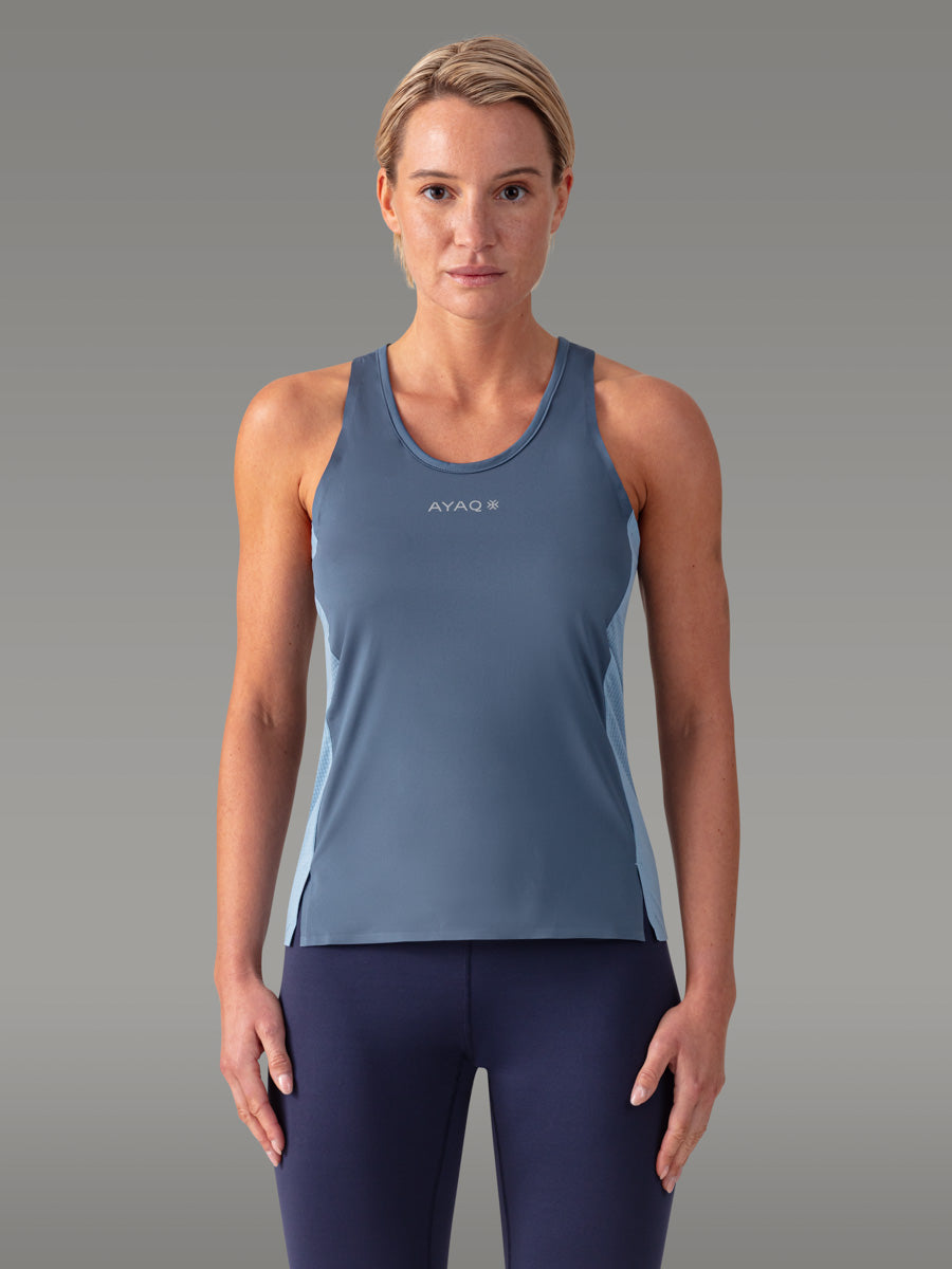TENNO Running Trail Tank Top — Blue Slate