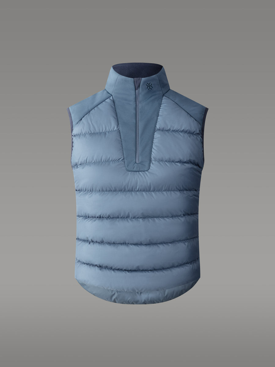 FORNO Ermeløs dunjakke — Blue Slate