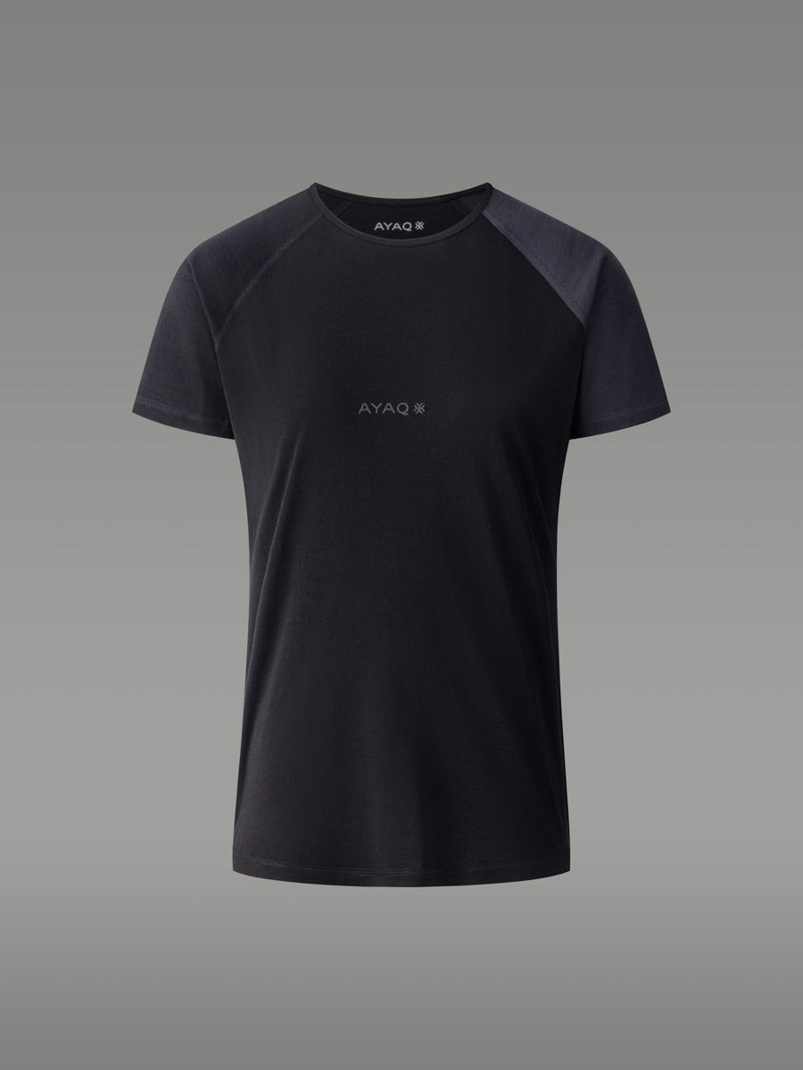BIAFO 100 % merino T-skjorte — Black Storm