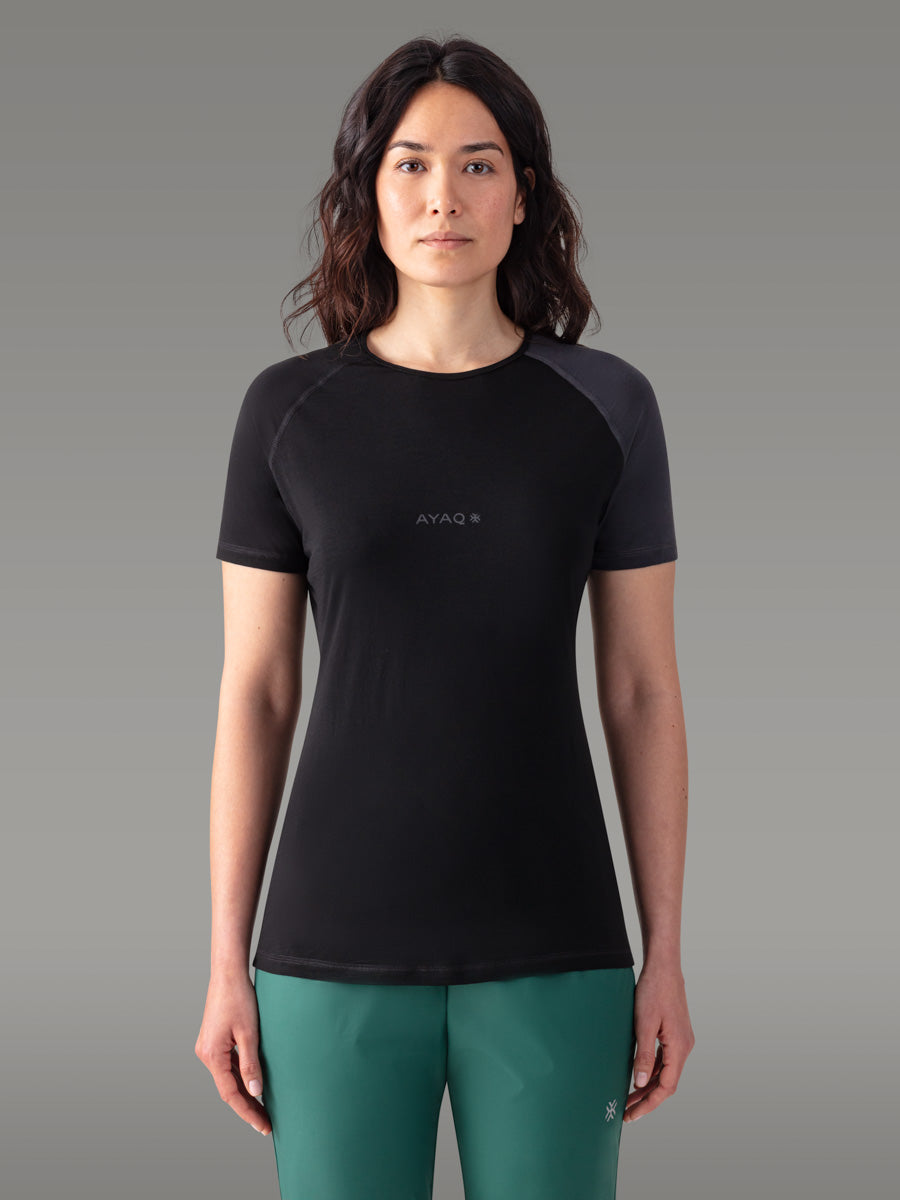 BIAFO 100 % merino T-skjorte — Black Storm