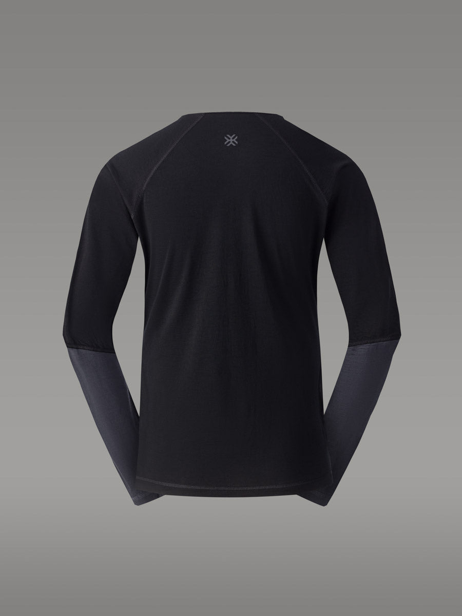 MEFONNA Tシャツ 100% メリノ — Black Storm