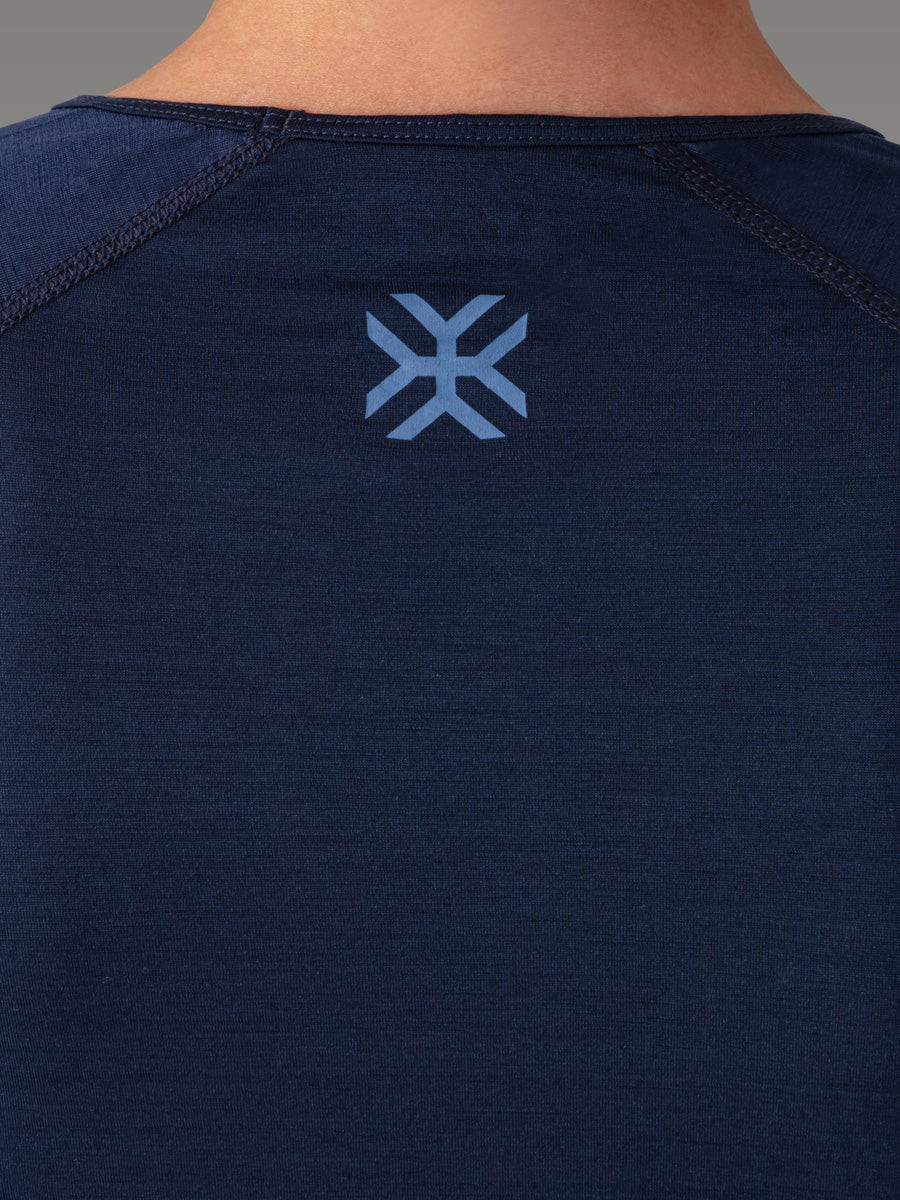 MEFONNA Tシャツ 100% メリノ — Blue Slate
