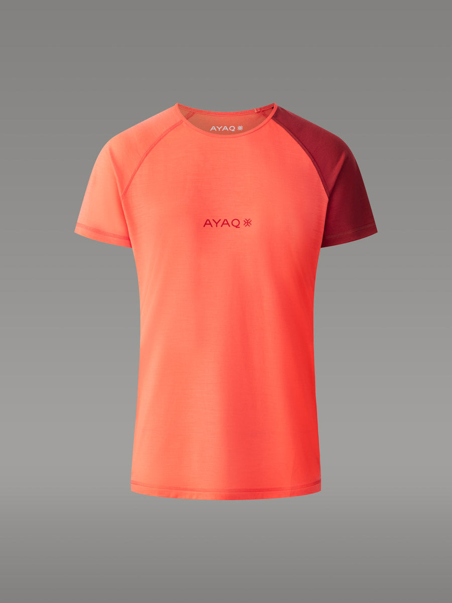 Maglietta BIAFO 100% Merino - coloris Orange Salmon

