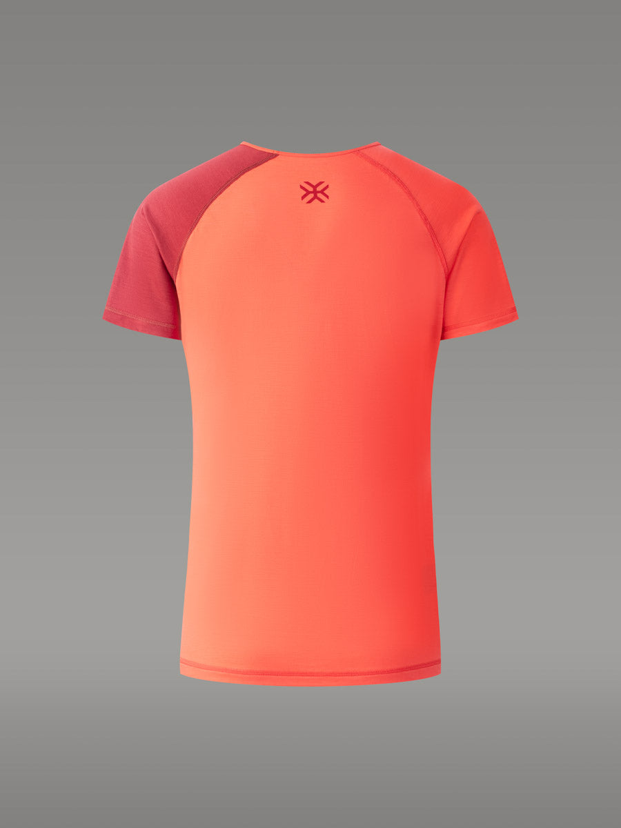 Maglietta BIAFO 100% Merino - coloris Orange Salmon

