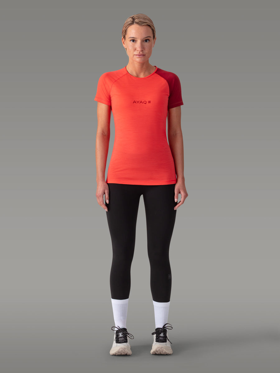 Maglietta BIAFO 100% Merino - coloris Orange Salmon

