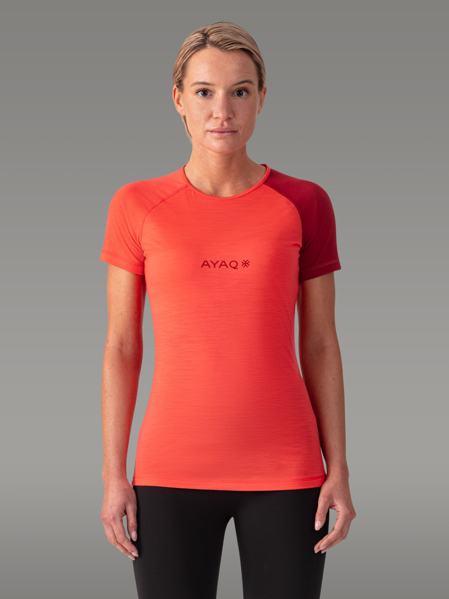 Maglietta BIAFO 100% Merino - coloris Orange Salmon


