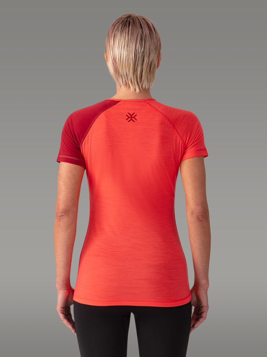 Maglietta BIAFO 100% Merino - coloris Orange Salmon

