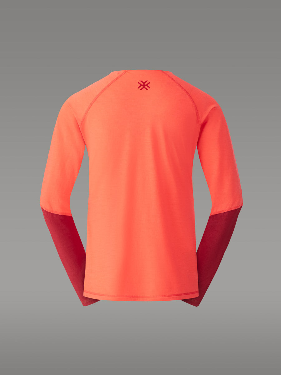 MEFONNA Tシャツ 100% メリノ — Orange Salmon